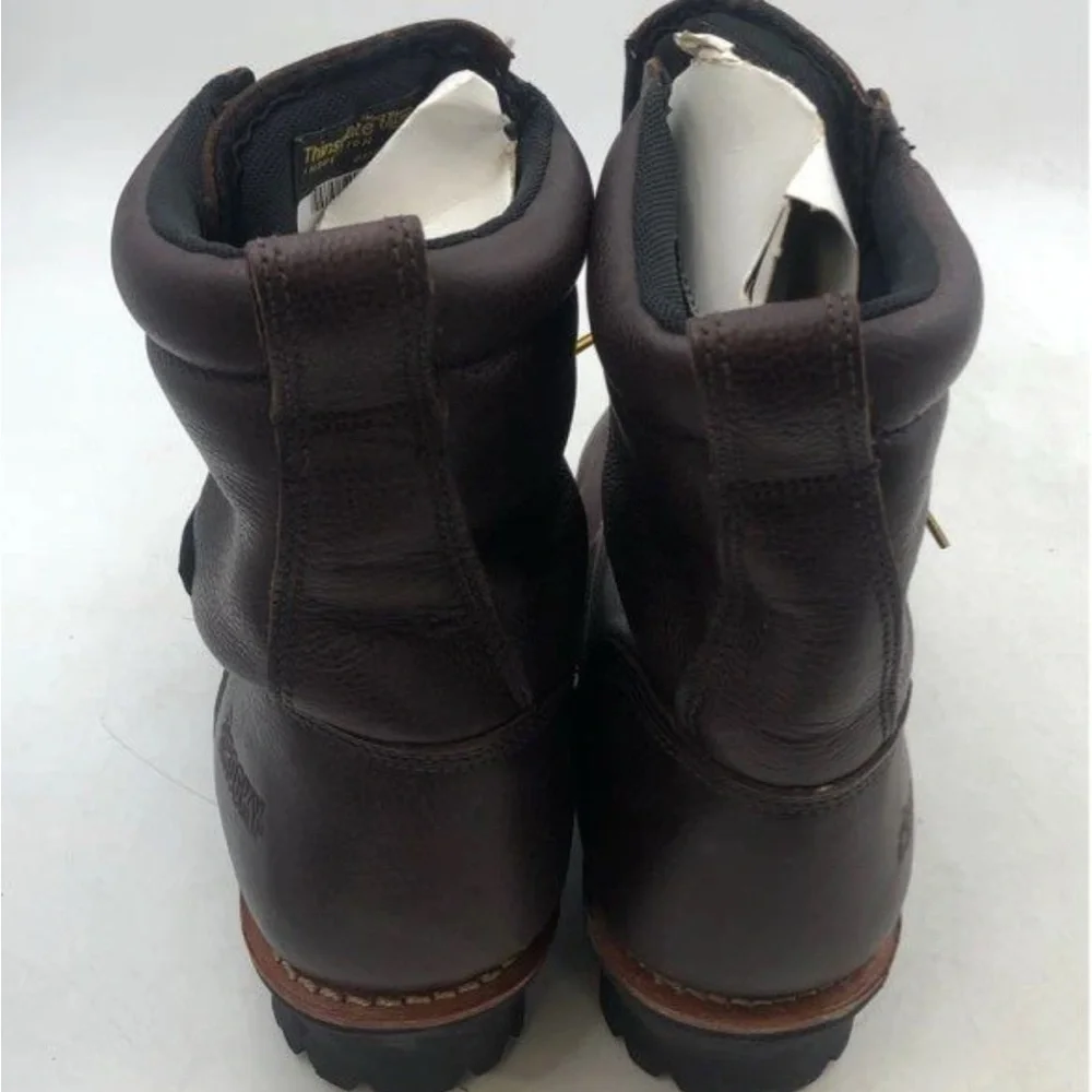 Rocky Brown Leather Work Boots with Durable Rubber Sole Steele Toe